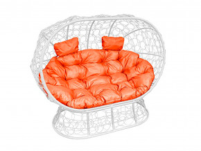 Кокон Лежебока на подставке с ротангом оранжевая подушка в Красноуральске - krasnouralsk.magazinmebel.ru | фото