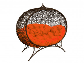 Кокон Улей на ножках с ротангом оранжевая подушка в Красноуральске - krasnouralsk.magazinmebel.ru | фото - изображение 1