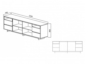 Комодино Moderno-2200 Ф6 в Красноуральске - krasnouralsk.magazinmebel.ru | фото - изображение 4