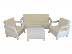 Комплект уличной мебели Yalta Premium Terrace Triple Set белый в Красноуральске - krasnouralsk.magazinmebel.ru | фото