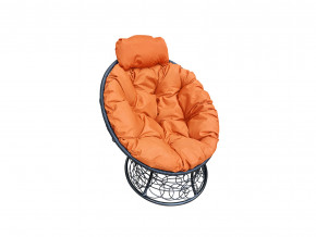 Кресло Папасан мини с ротангом оранжевая подушка в Красноуральске - krasnouralsk.magazinmebel.ru | фото