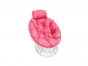 Кресло Папасан мини с ротангом розовая подушка в Красноуральске - krasnouralsk.magazinmebel.ru | фото - изображение 1