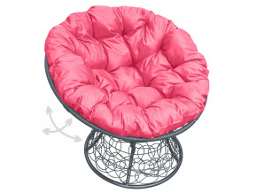 Кресло Папасан пружинка с ротангом розовая подушка в Красноуральске - krasnouralsk.magazinmebel.ru | фото