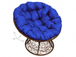 Кресло Папасан пружинка с ротангом синяя подушка в Красноуральске - krasnouralsk.magazinmebel.ru | фото