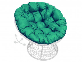 Кресло Папасан пружинка с ротангом зелёная подушка в Красноуральске - krasnouralsk.magazinmebel.ru | фото
