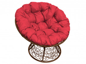 Кресло Папасан с ротангом красная подушка в Красноуральске - krasnouralsk.magazinmebel.ru | фото - изображение 1