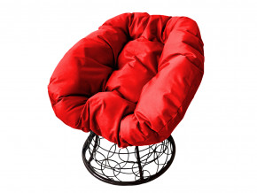 Кресло Пончик с ротангом красная подушка в Красноуральске - krasnouralsk.magazinmebel.ru | фото