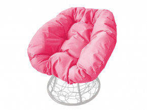 Кресло Пончик с ротангом розовая подушка в Красноуральске - krasnouralsk.magazinmebel.ru | фото