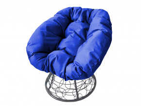 Кресло Пончик с ротангом синяя подушка в Красноуральске - krasnouralsk.magazinmebel.ru | фото
