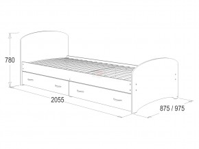 Кровать-6 одинарная с 2-мя ящиками 800*2000 венге/млечный дуб в Красноуральске - krasnouralsk.magazinmebel.ru | фото - изображение 2