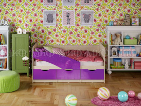 Кровать Бабочки 1600 Фиолетовый металлик в Красноуральске - krasnouralsk.magazinmebel.ru | фото - изображение 1