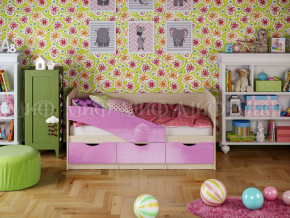 Кровать Бабочки 1600 Сиреневый металлик в Красноуральске - krasnouralsk.magazinmebel.ru | фото - изображение 1