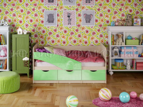 Кровать Бабочки 1800 Салатовый металлик в Красноуральске - krasnouralsk.magazinmebel.ru | фото - изображение 1