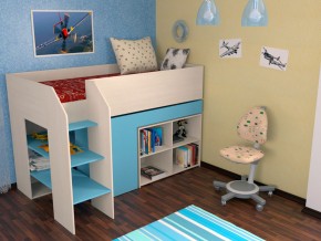 Кровать чердак Теремок 2 Голубой в Красноуральске - krasnouralsk.magazinmebel.ru | фото
