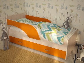 Кровать детская Максимка млечный дуб-оранж в Красноуральске - krasnouralsk.magazinmebel.ru | фото