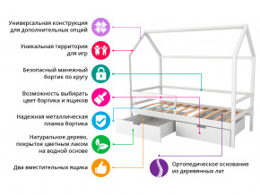 Кровать-домик Svogen с фото с ящиками и бортиком белый/барашки в Красноуральске - krasnouralsk.magazinmebel.ru | фото - изображение 2