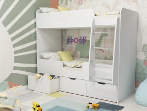 Кровать двухъярусная Малыш двойняшка белый в Красноуральске - krasnouralsk.magazinmebel.ru | фото