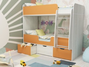 Кровать двухъярусная Малыш двойняшка винтерберг-оранжевый в Красноуральске - krasnouralsk.magazinmebel.ru | фото - изображение 1