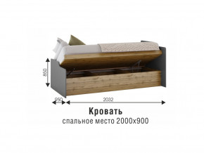 Кровать Харви белый/вотан в Красноуральске - krasnouralsk.magazinmebel.ru | фото - изображение 3