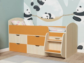Кровать Малыш-7 Дуб-Оранжевый в Красноуральске - krasnouralsk.magazinmebel.ru | фото