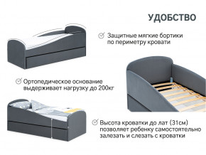 Кровать с ящиком Letmo графит (велюр) в Красноуральске - krasnouralsk.magazinmebel.ru | фото - изображение 11