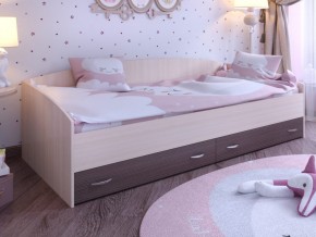 Кровать с выкатными ящиками Дуб молочный-Бодего в Красноуральске - krasnouralsk.magazinmebel.ru | фото