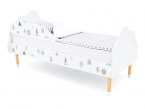 Кровать Stumpa Облако с бортиком рисунок Домики в Красноуральске - krasnouralsk.magazinmebel.ru | фото - изображение 1