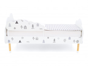 Кровать Stumpa Облако с бортиком рисунок Домики в Красноуральске - krasnouralsk.magazinmebel.ru | фото - изображение 3