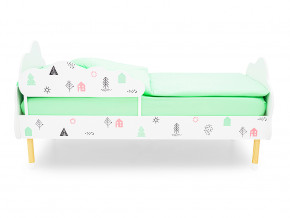 Кровать Stumpa Облако с бортиком рисунок Домики розовый, бирюзовый в Красноуральске - krasnouralsk.magazinmebel.ru | фото - изображение 3