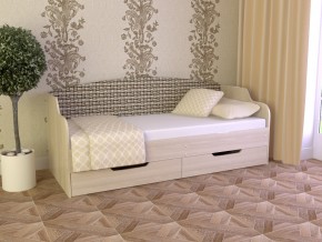 Кровать Юниор Тип 2 Микровелюр-плетенка светлая 800х1600 в Красноуральске - krasnouralsk.magazinmebel.ru | фото - изображение 1
