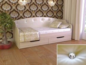 Кровать Юниор Тип 2 шимо светлый/белый перламутр 800х1600 в Красноуральске - krasnouralsk.magazinmebel.ru | фото - изображение 1