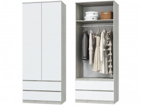 Шкаф для одежды 2х дверный с ящиками Лори дуб серый, белый в Красноуральске - krasnouralsk.magazinmebel.ru | фото
