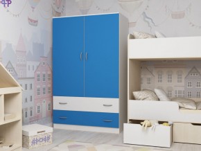 Шкаф двухстворчатый белый-голубой в Красноуральске - krasnouralsk.magazinmebel.ru | фото - изображение 1